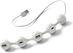 Lexon Peas Hub USB 2.0 Hub 4 Θυρών με σύνδεση USB-A Λευκό