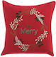 Nef-Nef Homeware Christmas Decorative Pillow Tiffani Square Red 45x45cm