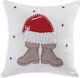 Nef-Nef Homeware Tiffani Χριστουγεννιάτικο Διακοσμητικό Μαξιλάρι Τετράγωνο White 30x30εκ.