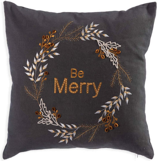 Nef-Nef Homeware Коледна Декоративна Възглавница Belle Квадрат Черно 45x45cm