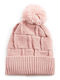 Verde Pom Pom Beanie Frauen Beanie in Rosa Farbe