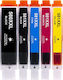 5 Τεμ Πακέτο Συμβατών Μελανιών Εκτυπωτή InkJet Canon PGI-580XL / CLI-581XL Πολλαπλό (Color) / Μαύρο 5τμχ