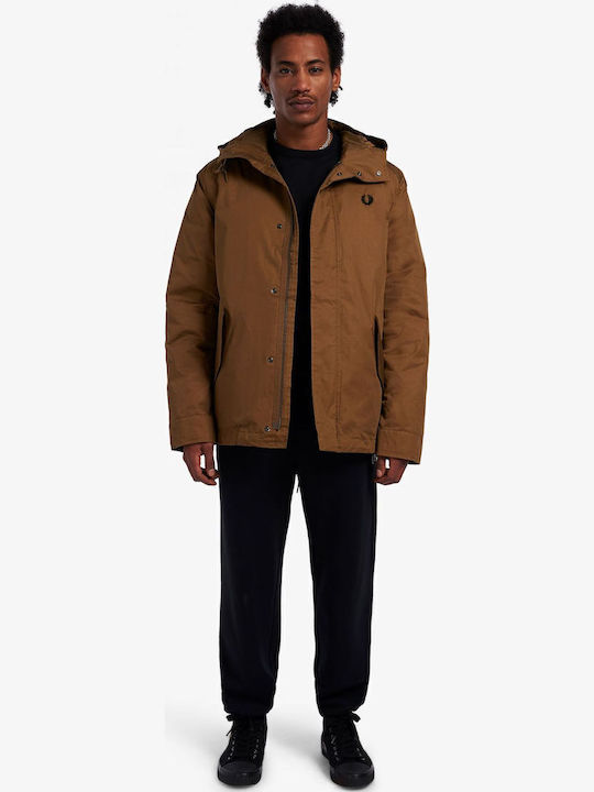 Fred Perry Winter Jacket Parka Brown J4552-P96 | Skroutz.mt