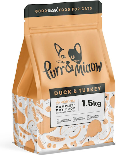 Pooch & Mutt Purr Miaow Dry Food Grain-Free for Adult Cats with Duck 1.5kg