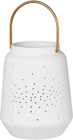 Raeder Tabletop Metallic Lantern White 9x9x11.5cm