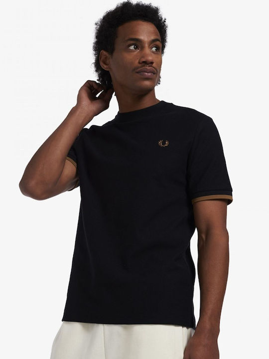 Fred Perry Ανδρικό T-shirt Μαύρο με Στάμπα