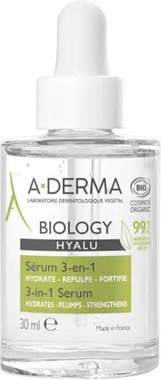 A-Derma Biology Hyalu Organic 3in1 Ενυδατικό Serum Προσώπου με Υαλουρονικό Οξύ για Αναζωογόνηση 30ml