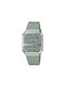 Casio Vintage Edgy Watch Chronograph Battery with Green Rubber Strap