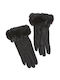 Verde Women's Gloves with Fur Black