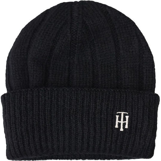 Beanie Γυναικείος Σκούφος με Rib Πλέξη σε Μαύρο χρώμα