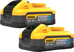 Dewalt Σετ 2 Μπαταριών Εργαλείου Λιθίου 18V Powerstack