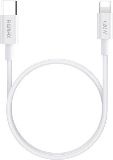 Remax RC-C026 Плетена USB-C към Lightning кабел Бял 1м