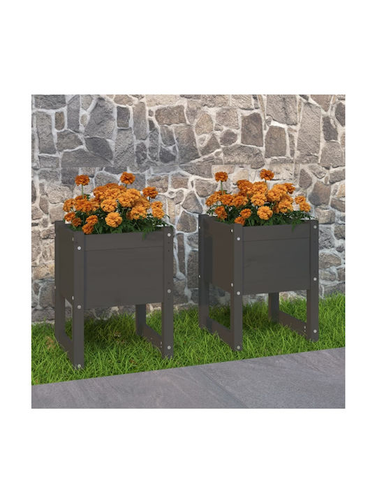 vidaXL Planter Box 40x52.5cm Set 2buc în Culoare Gri 822112