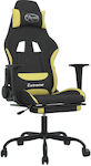 vidaXL 345486 Fabric Gaming Chair with Footrest Black / Green