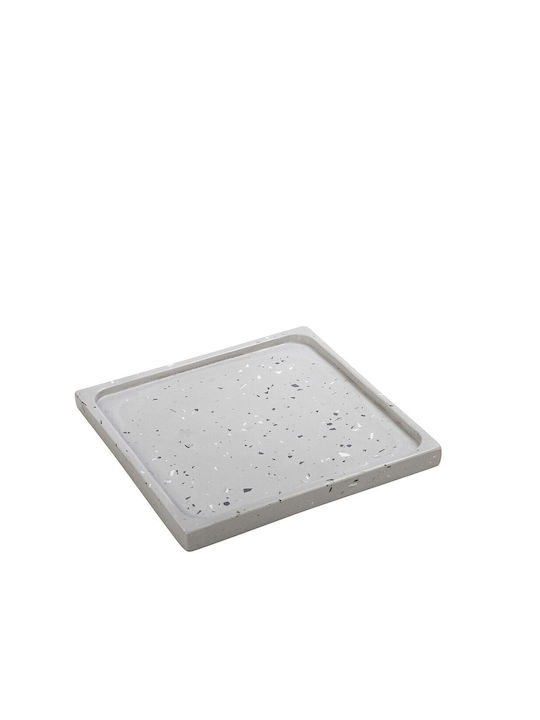 Espiel Platou Decorativ Pătrată Porțelan Gri 1buc 22x22x2buc