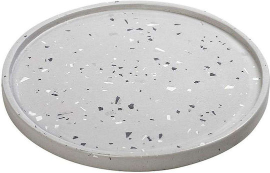 Espiel Round Porcelain Decorative Platter Gray 25x25x2cm