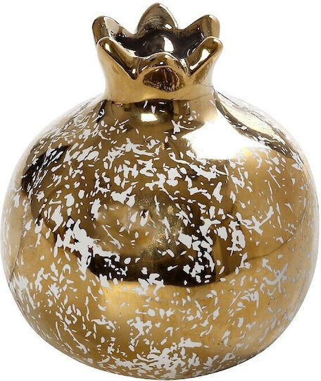 Espiel Tabletop Lucky Charm Pomegranate Gold - White Ceramic 9x9.5cm 1pcs