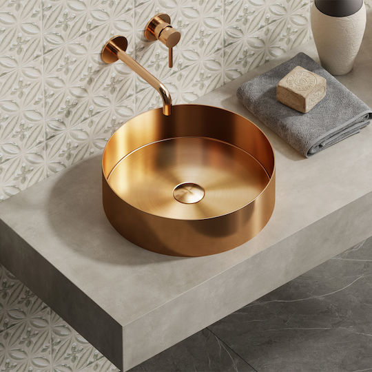 Karag Venus Aufgesetztes Waschbecken Inox 38x38x11cm Rose Gold Karag Venus Aufgesetztes Waschbecken Inox 38x38x11cm Rose Gold