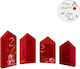 Parisis Christmas Wooden Figure Sign Red Composition 2023