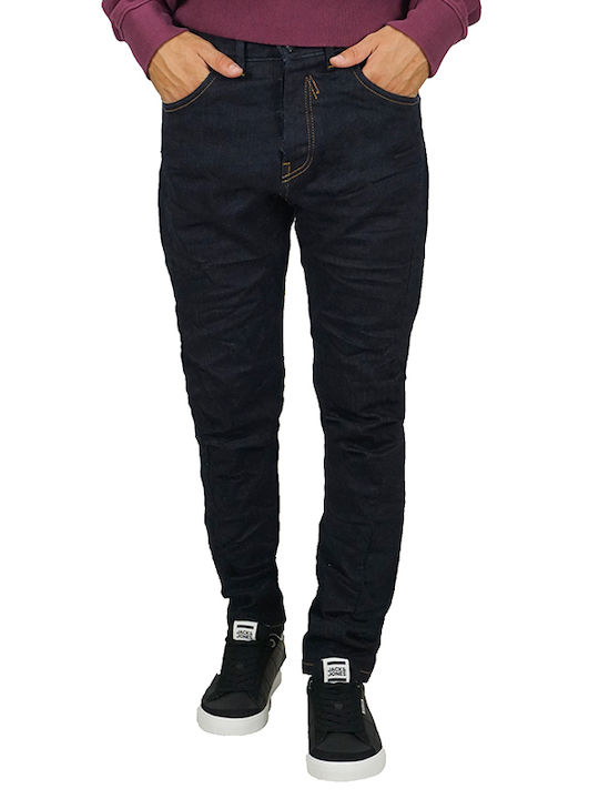 Chiaia5 Men's Jeans Pants Elastic with Loose Fit Navy Blue