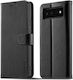 PU Back Cover Piele artificială Magnetic Negru (Google Pixel 6)
