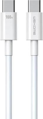 WK WDC-182 USB 2.0 Cable USB-C male - USB-C male 100W White 1m