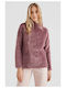Winterlich Damen Bluse Langärmelig Lila