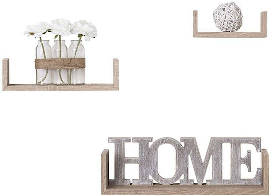 Natural Wall Shelves (3 Pieces) 22x10x7cm