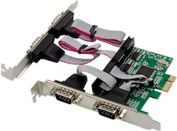 Powertech Карта PCIe с 4 порта RS232 DB9 Сериен