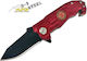 AlpinPro 16443RD Taschenmesser Rot Gesamtlänge 15cm mit Klinge 5.7cm in Hülle