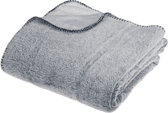 A-S Handle Fleece Decke Couch 130x180cm Grau