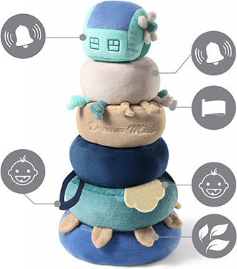 Babyono Stacking Dreamcatcher Fabric Toy with Sounds for Newborns