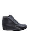 Leather Women's Ankle Boots Platform Black