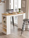 Cocenza Tisch Bar Holz Natural - White 120x51x101cm