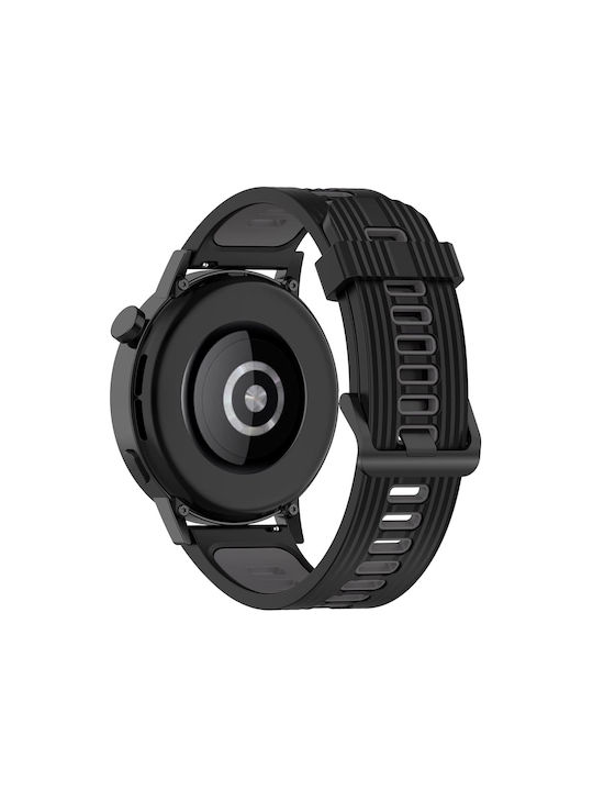 Techsuit Watchband W002 Λουράκι Σιλικόνης Μαύρο (Samsung Galaxy Watch (46mm) / Watch 3 / Gear S3, Huawei Watch GT / GT 2 / GT 2e / GT 2 Pro / GT 3 (46 mm))