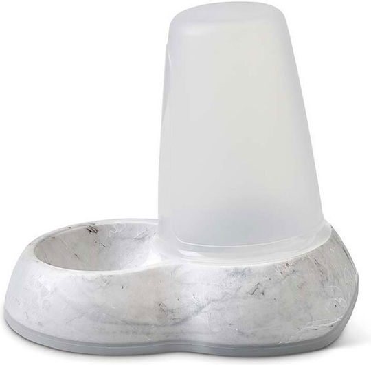 Savic Loop Marble Автоматичен Пластмаса Купа с контейнер Храна за Куче & Котка с Основа 1.5lt в Сив Цвят