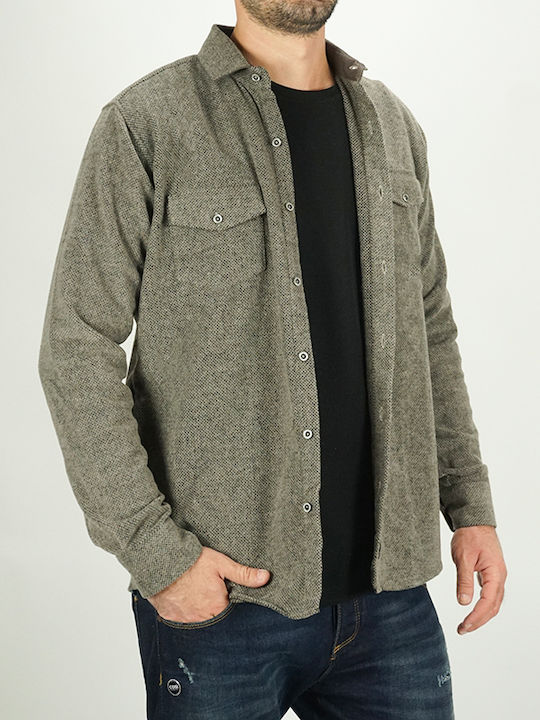 Canadian Country Long-sleeved Flannel Shirt Khaki