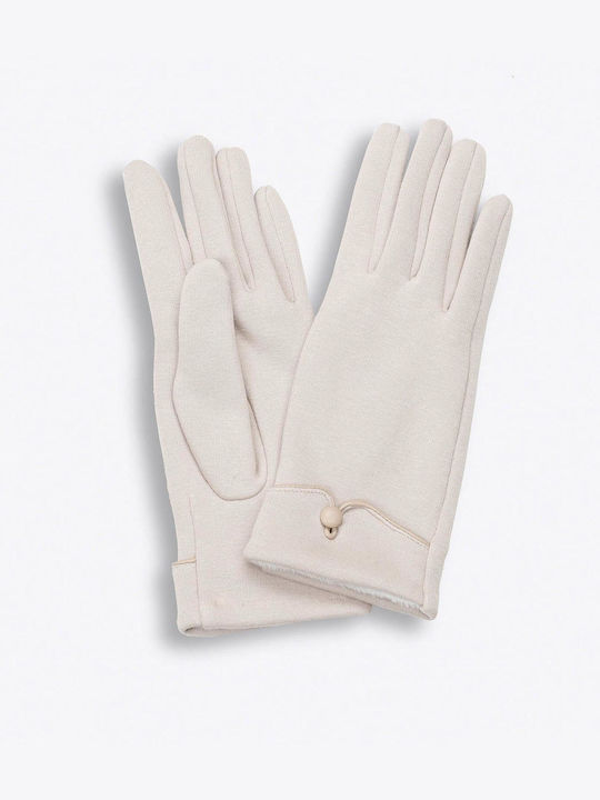 Axel Λευκά Γυναικεία Γάντια Αφής με Γούνα