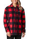 Columbia Women's Checked Short Overshirt with Buttons Red