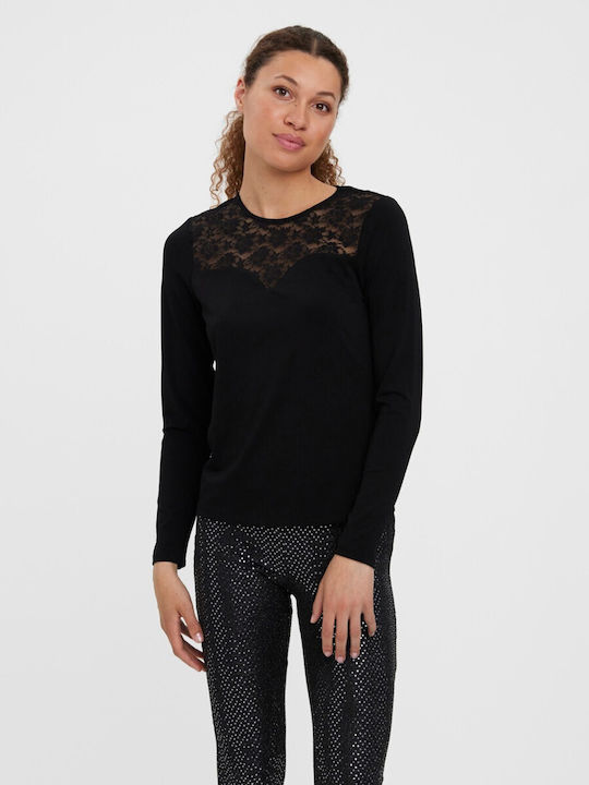 Vero Moda Winter Damen Bluse Langärmelig Schwarz