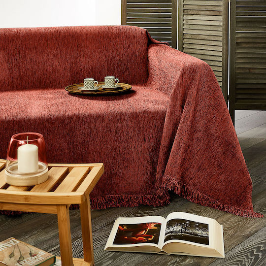 Whitegg P74 Ριχτάρι Διθέσιου Καναπέ Chenille 180x250εκ. 10 Rust