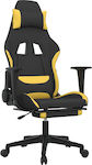 vidaXL 345504 Fabric Gaming Chair with Footrest Black / Yellow