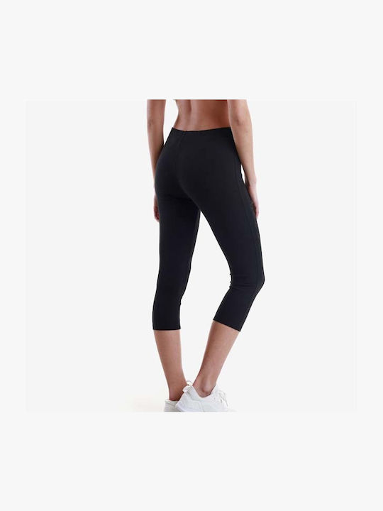 Kappa Frauen Gekürzt Leggings Hochgeschnitten Schwarz