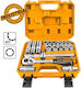 Ingco Ratschen- & Steckschlüssel-Sets 1\2" 20Stück