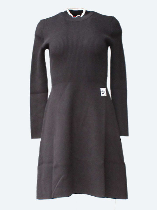 Hugo Boss Mini All Day Φόρεμα Πλεκτό Μαύρο