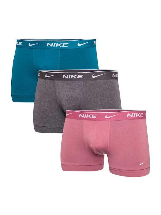 Nike Ανδρικά Μποξεράκια Grey/Blue/Pink 3Pack