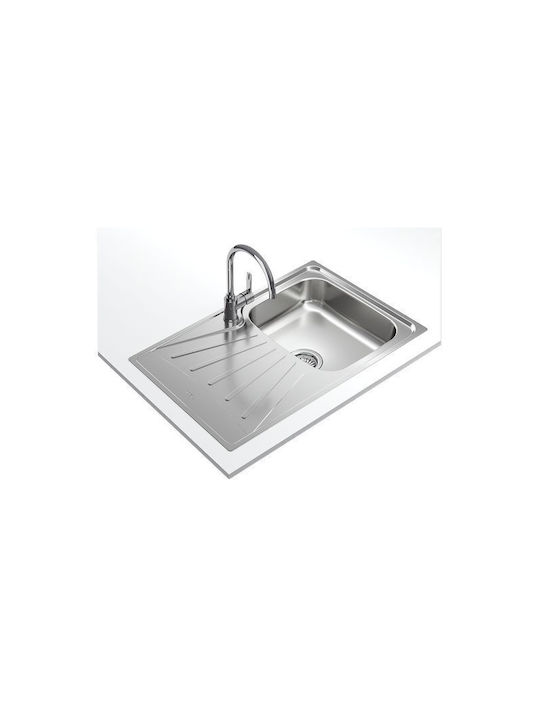 Teka Starbright 45 E-XN 1B 1D Ένθετος Νεροχύτης Δεξιός Inox Σατινέ Μ86xΠ50cm Ασημί