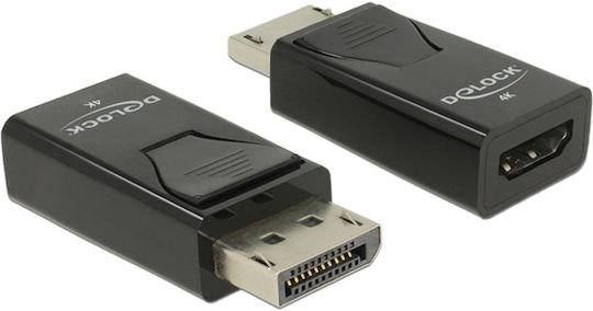 DeLock Конвертор DisplayPort мъжки към HDMI женски Черен 1бр 66234