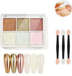 Palette with 6 Mirror Aurora Powders & 3 Placement Brushes 10