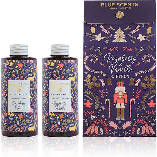 Blue Scents Raspberry & Vanilla Σετ Περιποίησης για Καθαρισμό Σώματος 2τμχ